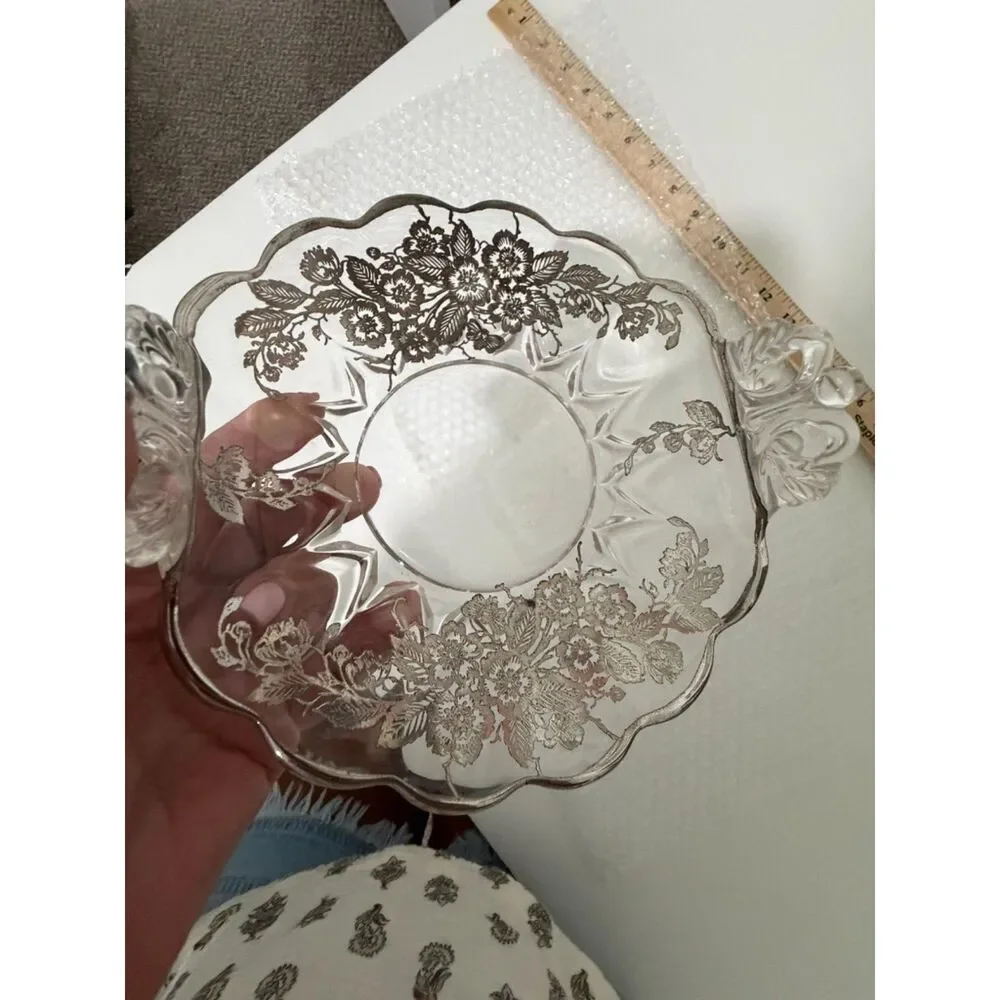 Vintage Candy Dish Detailed With Sterling Overlay - Very Unique - This Was Cr